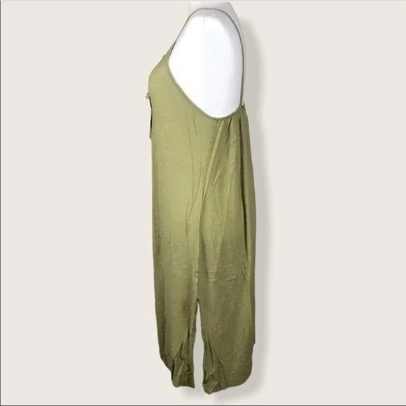 Green split MODAL dress criss cross sundress summer SMALL cami boho bohemian NEW - Picture 9 of 12